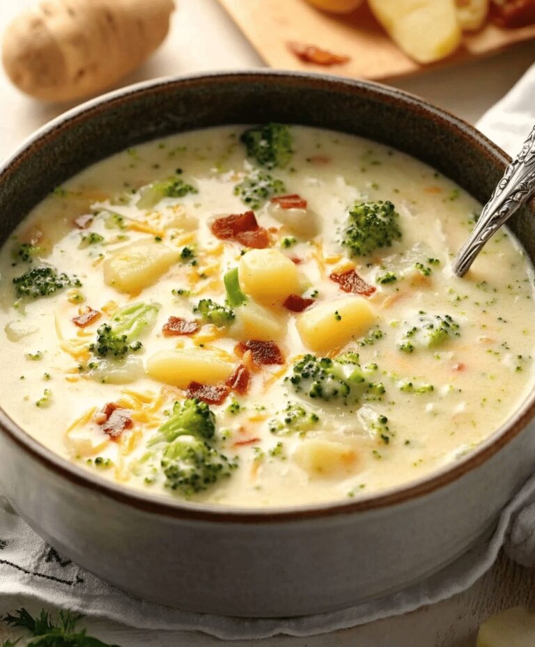 Creamy Broccoli Potato Cheese Soup Recipe