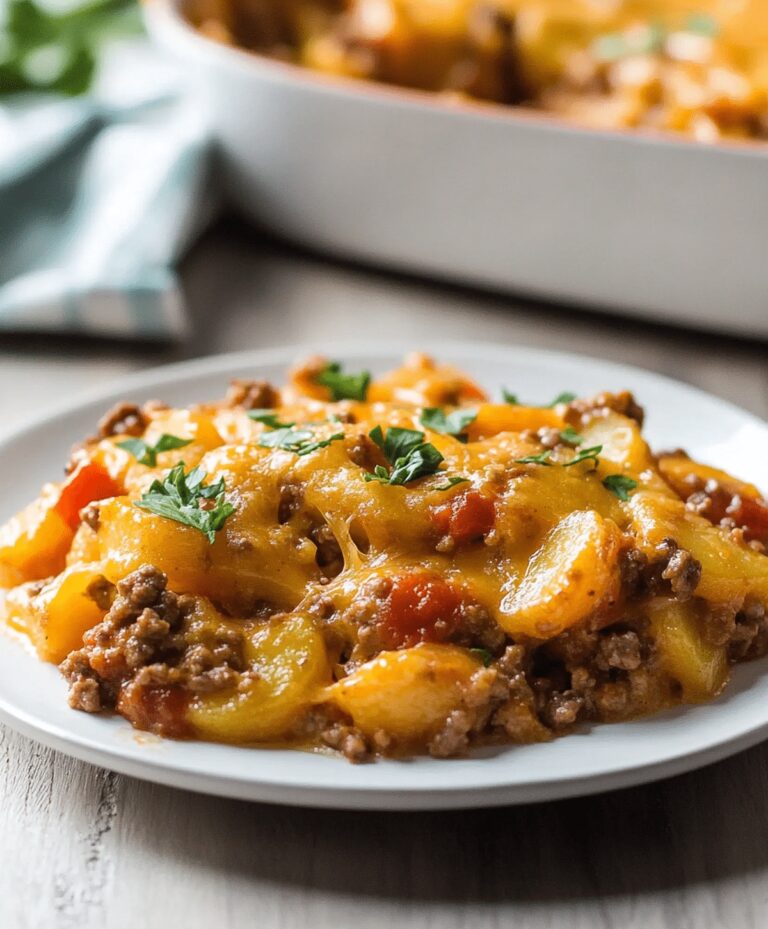 Cheesy Ground Beef And Potatoes Recipe