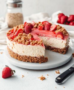 Creamy Strawberry Crunch Cheesecake Recipe
