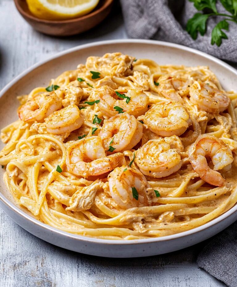 Creamy Cajun Shrimp And Chicken Pasta Recipe