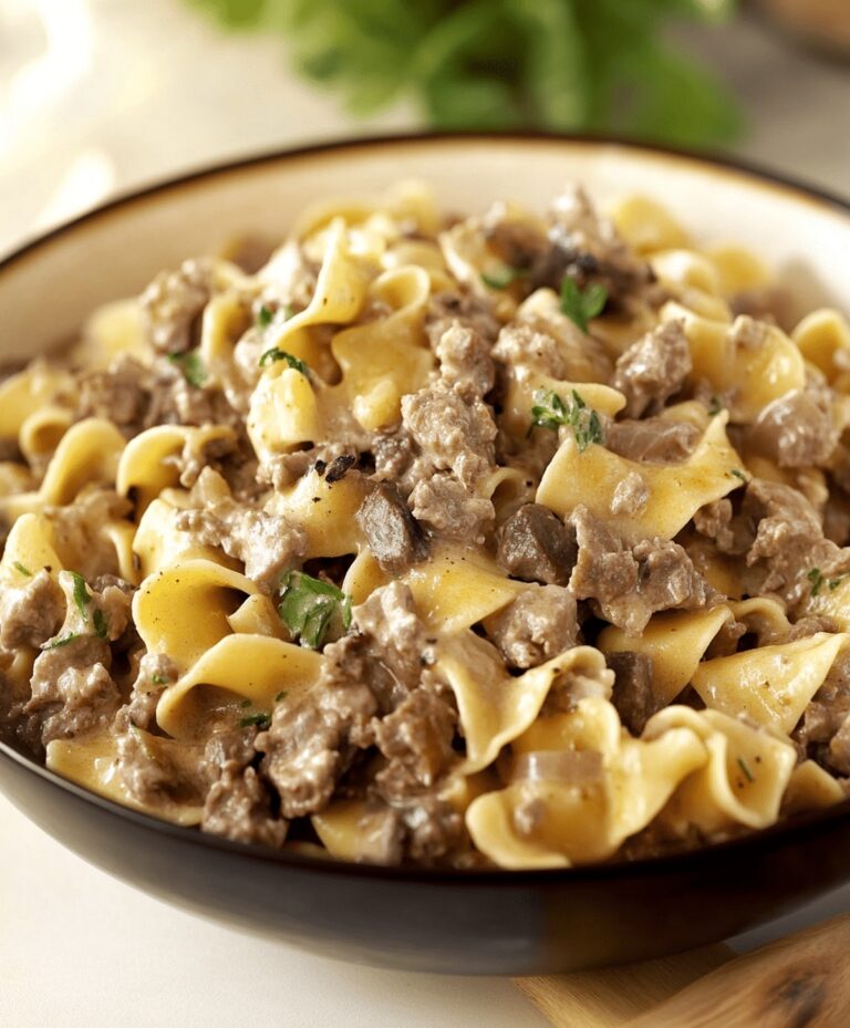 Creamy Ground Beef Stroganoff Recipe