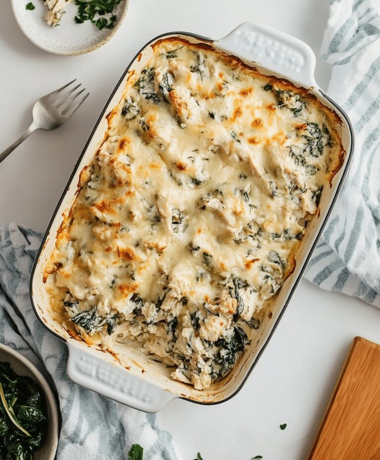 Cheesy Chicken And Spinach Casserole Recipe