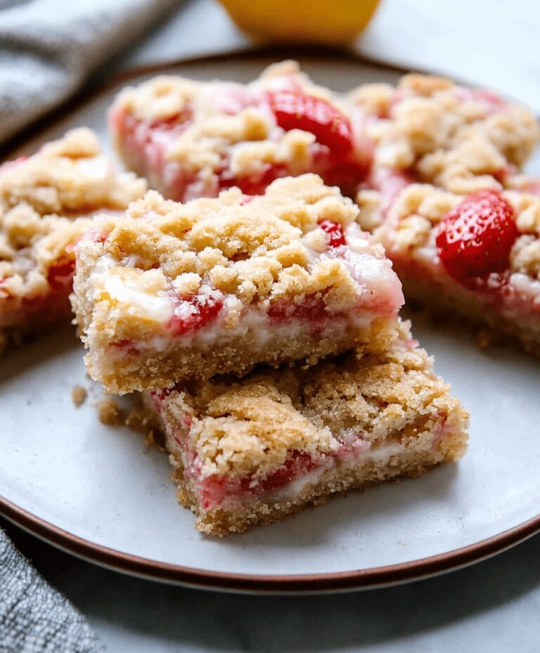 Zesty Lemon Strawberry Crumb Bars Recipe