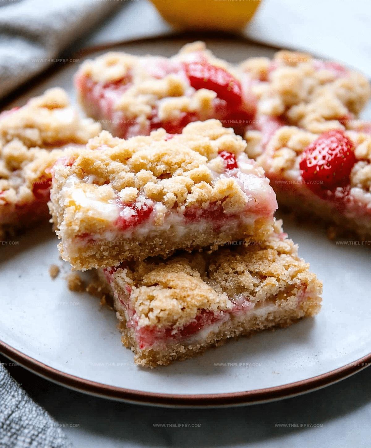 Zesty Lemon Strawberry Crumb Bars Recipe