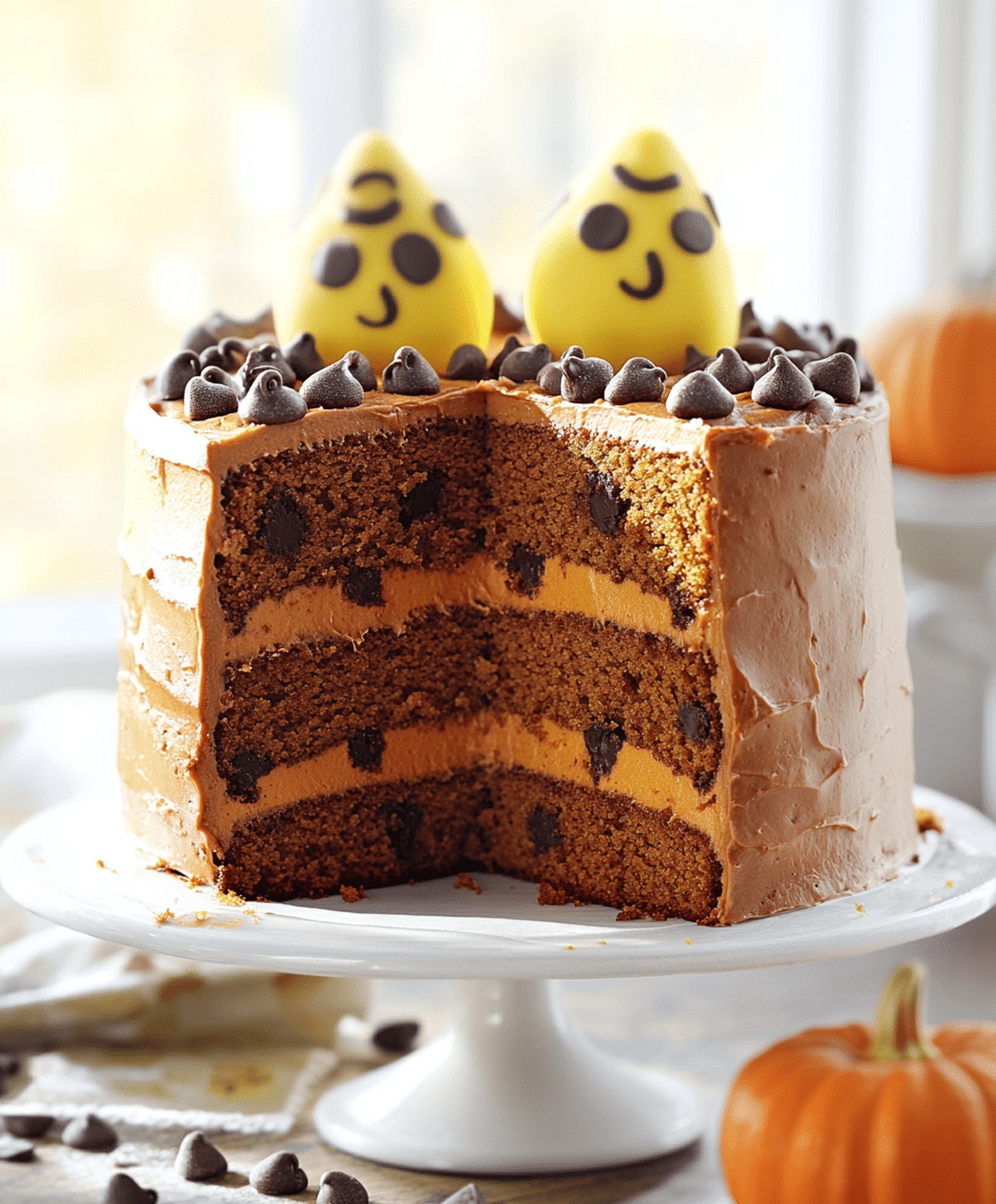 Creamy Pumpkin Chocolate Chip Layer Cake Recipe