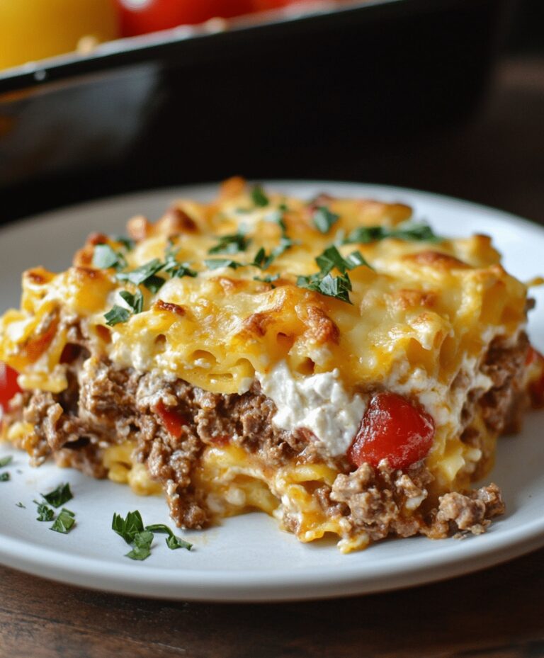 Cheesy Beef Lombardi Casserole Recipe