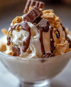 Indulgent Cookie Dough Snickers & Reeses Ice Cream Recipe