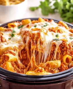 Easy Crockpot Pizza Casserole Recipe