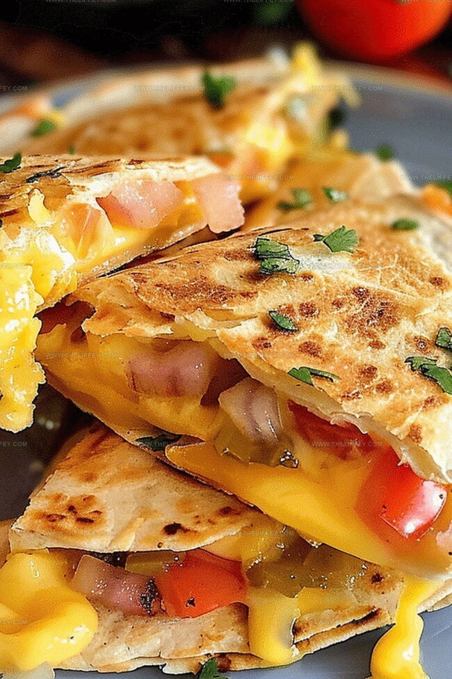 Crispy Breakfast Quesadillas with Melty Cheese and Savory Fillings