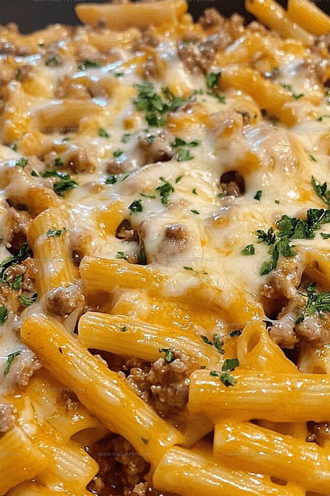Cheesy Ground Beef Pasta Skillet Appeal