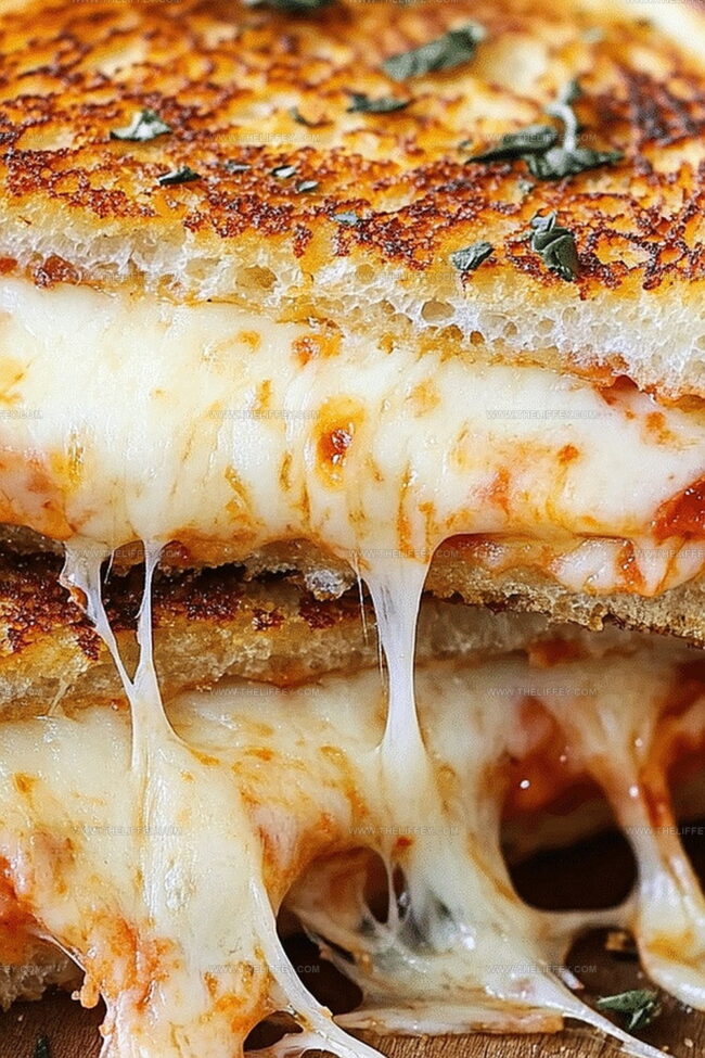 Gooey Pizza Grilled Cheese with a Twist