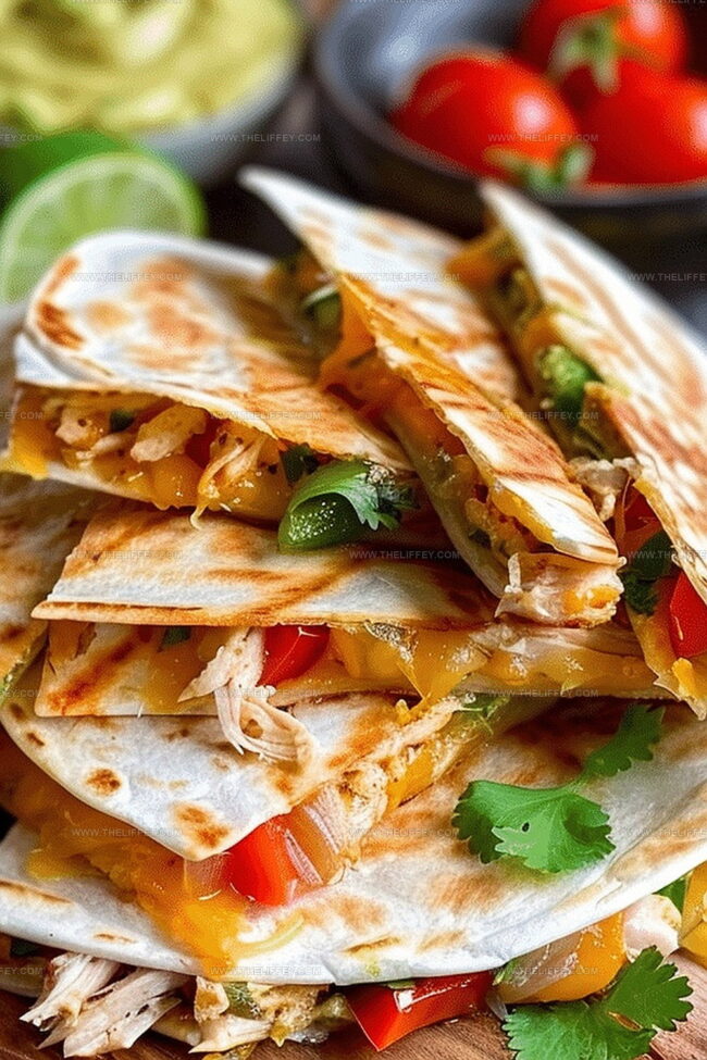 Chicken Quesadillas with Melty Cheese and Flavorful Filling