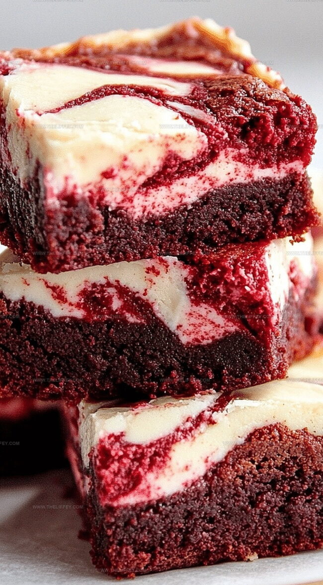 Red Velvet Cheesecake Swirl Brownies to Savor
