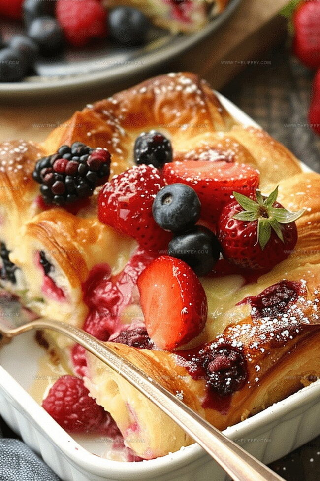Berry Croissant Bake Filled with Juicy Berries and Flaky Layers