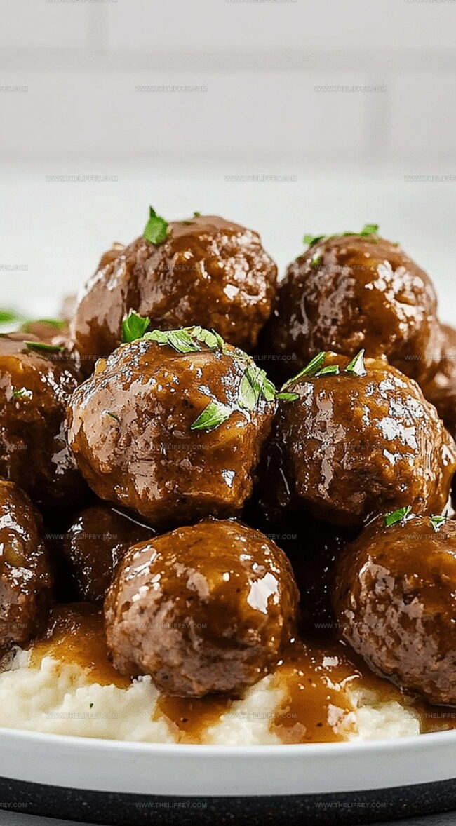 Beefy Onion Crockpot Meatballs Delight