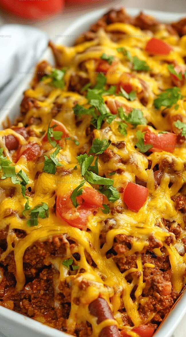 Chili Hot Dog Casserole Bursting with Flavor