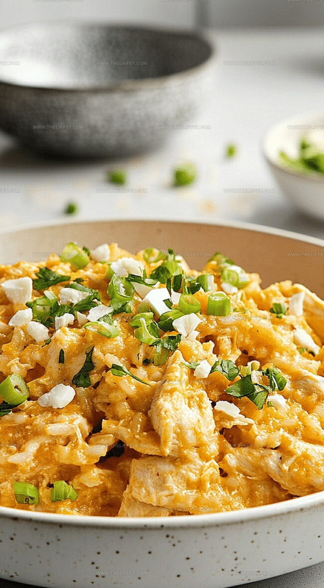 Buffalo Chicken and Cheddar Rice Full of Zest