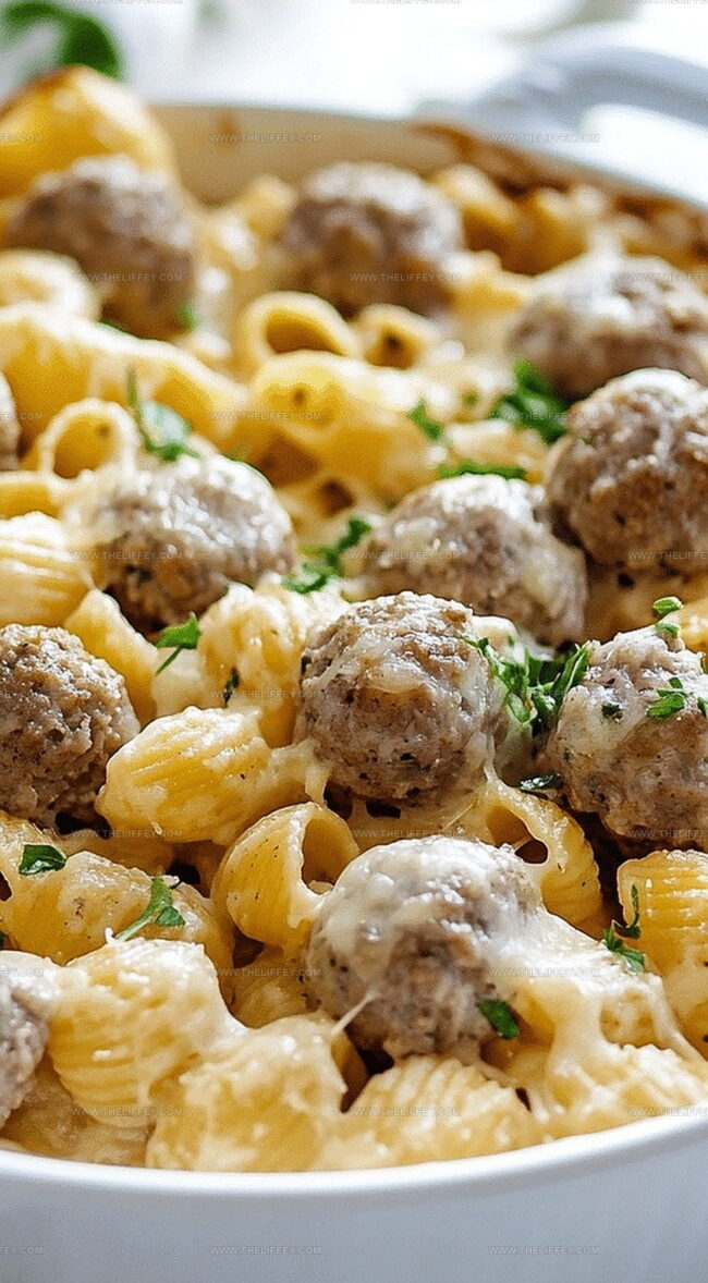 Comforting Swedish Meatball Pasta Bake