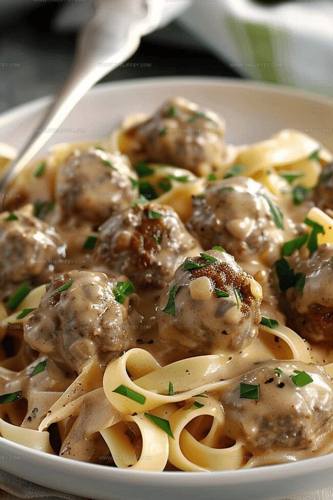 Meatball Stroganoff with Rich and Creamy Sauce